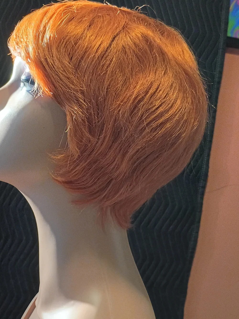 Short Layered Women's Wig in Vibrant Copper Red